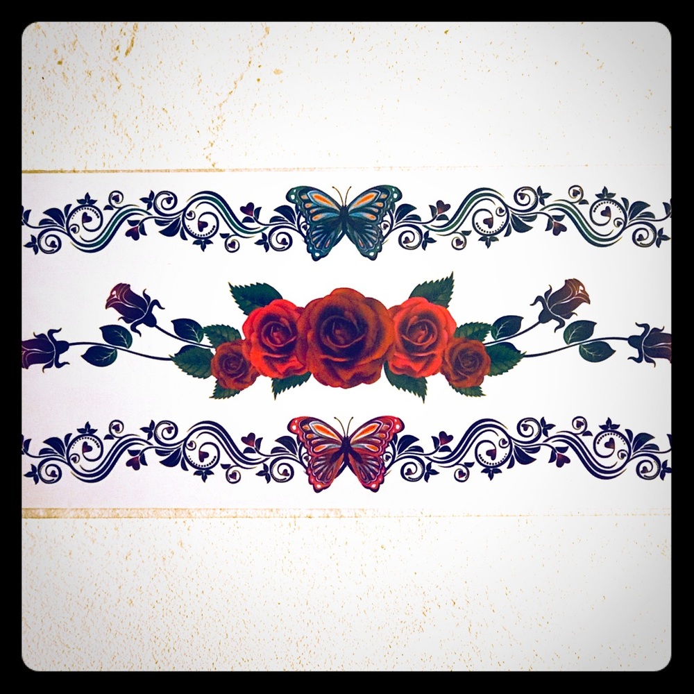 TEMPORARY ROSE & BUTTERFLY TATTOOS 🌹